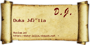 Duka Júlia névjegykártya